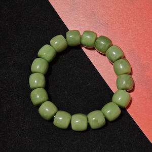 Certified 12mm jade bracelet, Natural Jade, Nephrite Jade, Barrel Bead Jade, bracelet