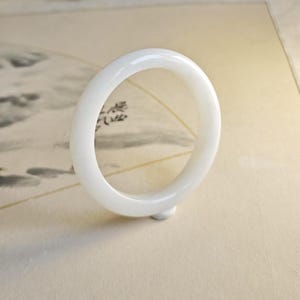 Certified white jade Bangle, Jade Bangle, size 56/57, Nephrite Jade, Natural Jade, bracelet，正圈