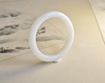 Certyfikowana bransoletka z białego nefrytu i jadeitu: rozmiar 54/55/56