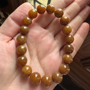 Certified 10mm brown jade bracelet, Jade, Nephrite Jade, brown sugar Jade, bracelet, Natural jade