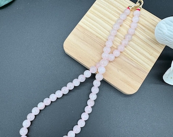 Certified 8mm jade necklace, Natural Jade, Nephrite Jade, Pink Jade, necklace