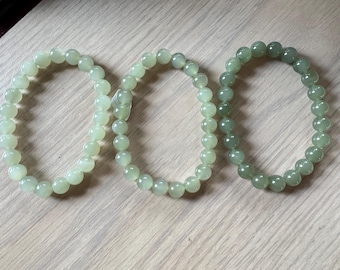 Certified Light Green Nephrite Jade Bracelet - 8mm