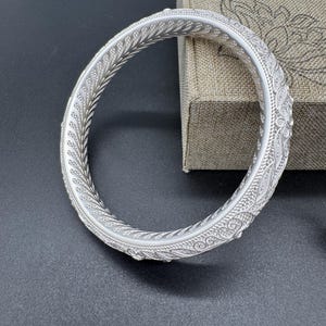 Fine Silver 999.9 Floral Carved Bangle/bracelet: Size 60 - Etsy