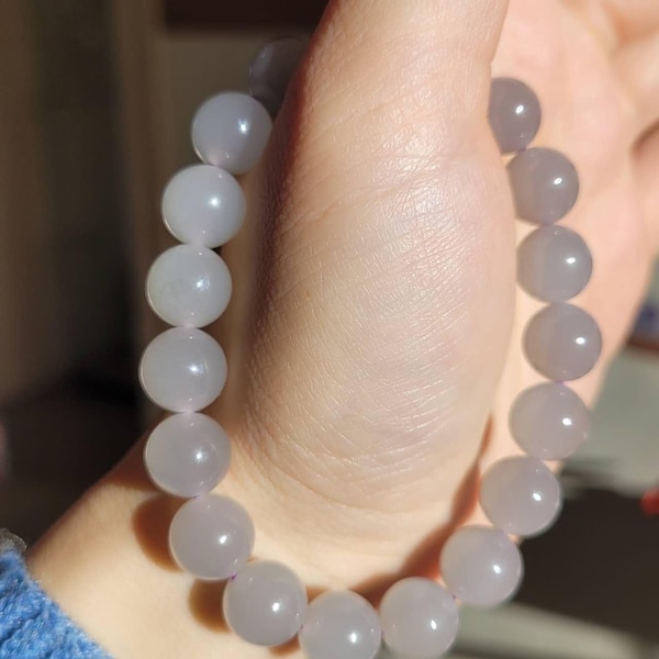 Certified purple nephrite jade bracelet