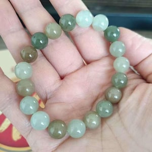 Certified 10mm multi-color jade bracelet, Natural Jade, Nephrite Jade, bracelet