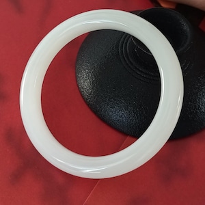 Certified white jade Bangle, size 54/57/58mm, Jade Bangle, Nephrite Jade, Natural Jade, bracelet, White Jade,正圈