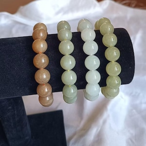 Certified 12mm nephrite jade bracelet, Natural Jade, Nephrite Jade, Jade, bracelet