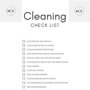 Cleaning Check List - Etsy