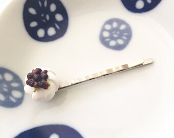 Sweet Blueberry Fromage Hair Clip, Dessert Hair Pin, Blueberry Dessert Hair Pin, Girl Hair Pin, Cute Hair Pin, Sweet Hair Accessory