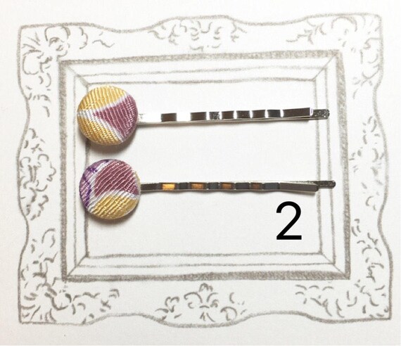 Flower Bobby Pins Japanese Kimono Fabric Bobby Pin Chirimen Etsy