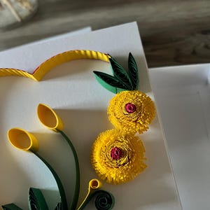 Heartfelt Blossoms -  Quilling Card, Greeting Card, Handmade card