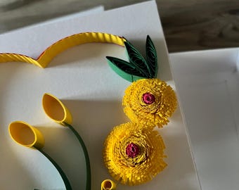 3D Flower- Quilling Card, Art Paper, Greeting Card, Handmade Card - Etsy