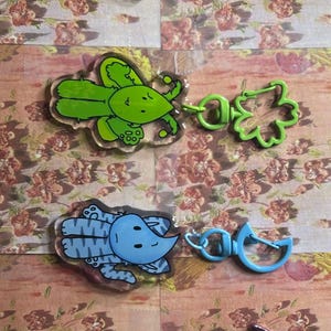 BFDI and II leafy lolipop lightbulb and teardrop acrylic keychains