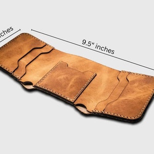 Hand-made Tri-fold Pure Leather Wallet