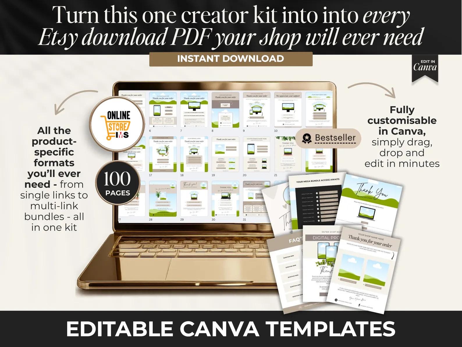 Canva Template Bundle | Instant Download | Editable Digital Download ...
