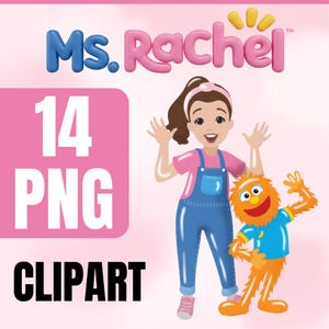 Clipart de la Sra. Rachel PNG 14 / Adorno para tarta / Fiesta de cumpleaños (Descarga instantánea)