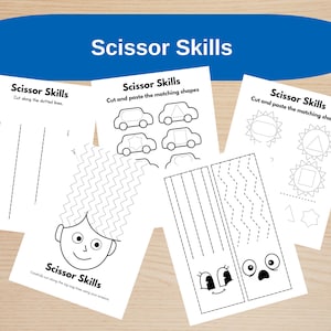 Scissor Skills, Cutting Practice, 40 Preschool Worksheets, Preschool Scissor Skills, Scissor Skills Printables, Motor Skills, Cutting Skills