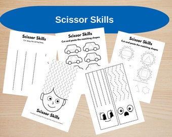 Scissor Skills, Cutting Practice, 40 Preschool Worksheets, Preschool Scissor Skills, Scissor Skills Printables, Motor Skills, Cutting Skills