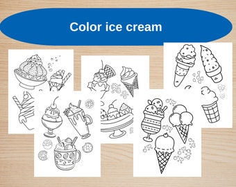 Ice Cream Coloring Pages, Coloring Ice Cream, Ice Cream Coloring Book, Coloring Book, Ice Cream Printables, 25 Printable Coloring Pages