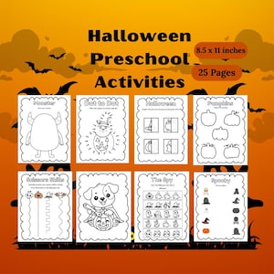 Halloween Busy Buch zum Ausdrucken, Halloween Aktivitäten für Kinder im Vorschulalter, Halloween Seiten für Kinder, Halloween Aktivitätenbuch, Halloween Aktivitäten