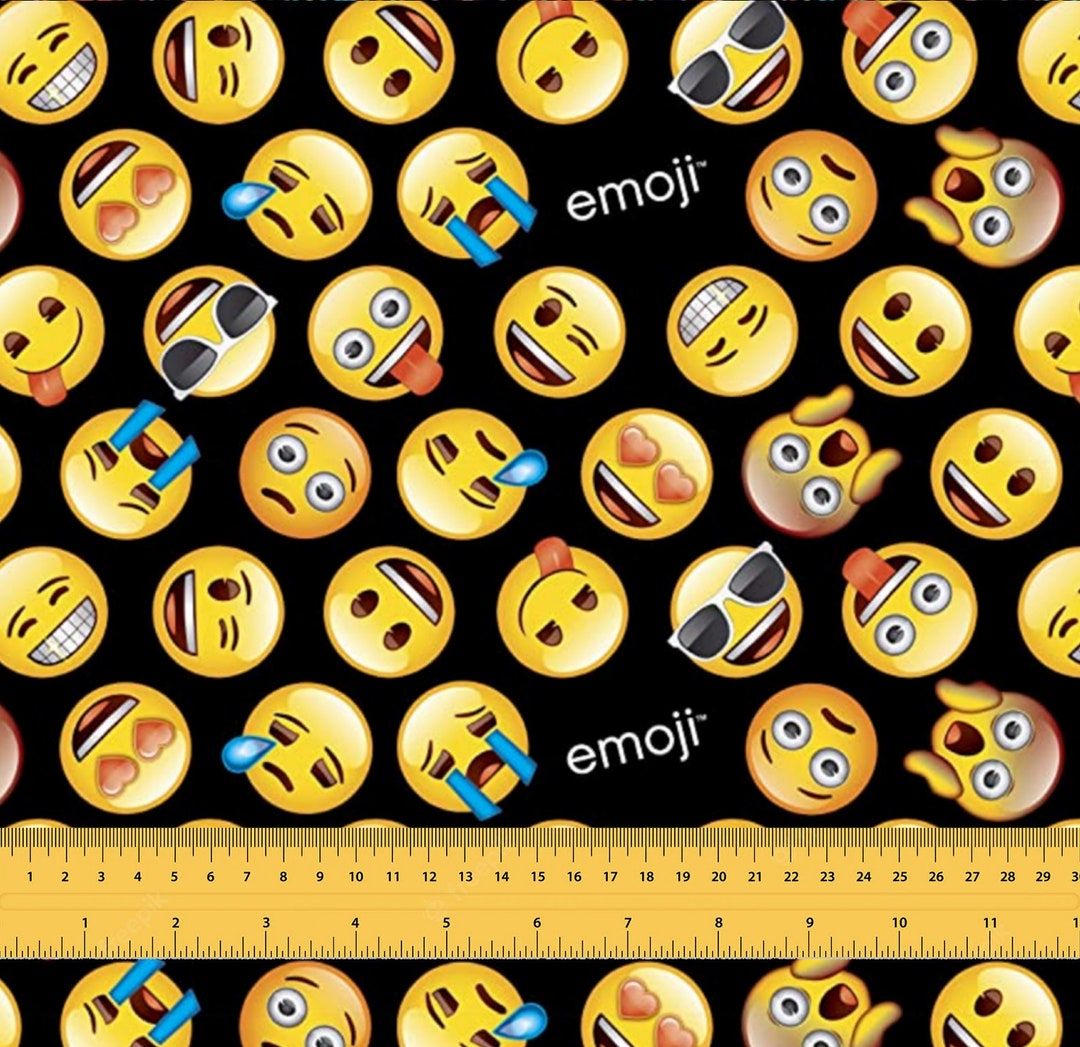 Emoji Fabric, Emojis 100 Cotton Fabric, 30x43 Etsy