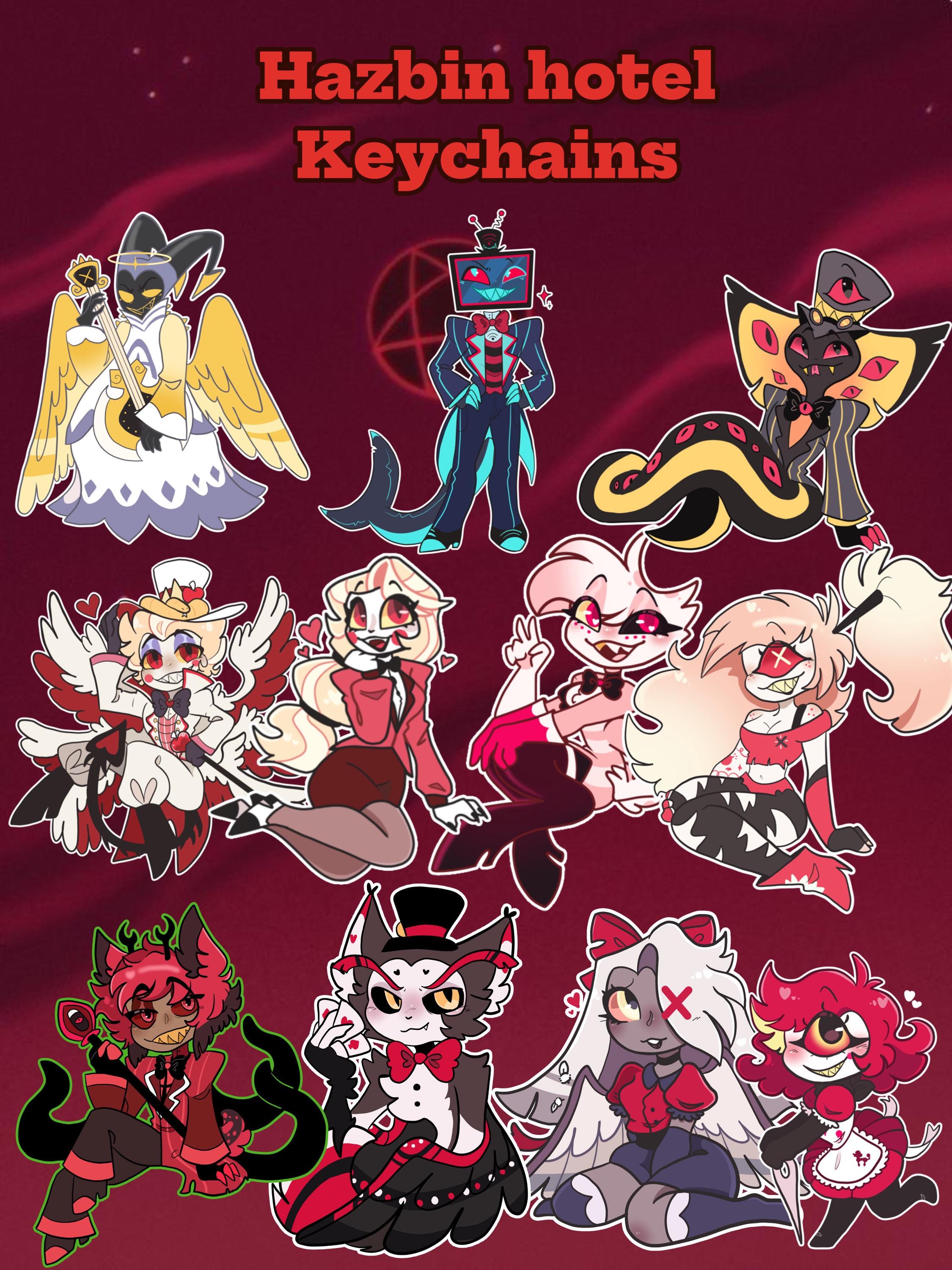 PREORDER HAZBIN HOTEL Keychains Vaggie Charlie Angeldust Lucifer