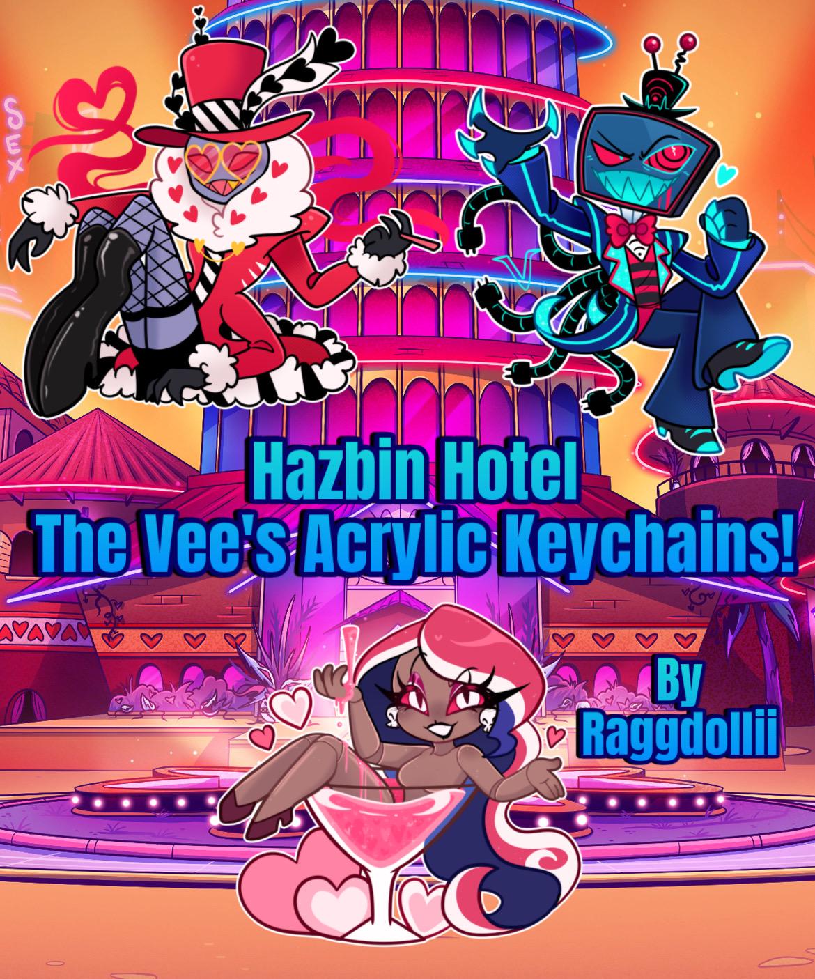HAZBIN HOTEL PREORDER Acrlyic Keychain the Vee's Vs Valentino