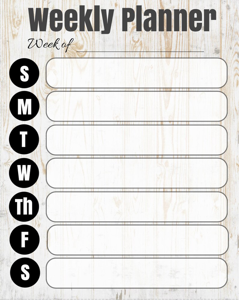 Printable Weekly Planner, Editable - Etsy