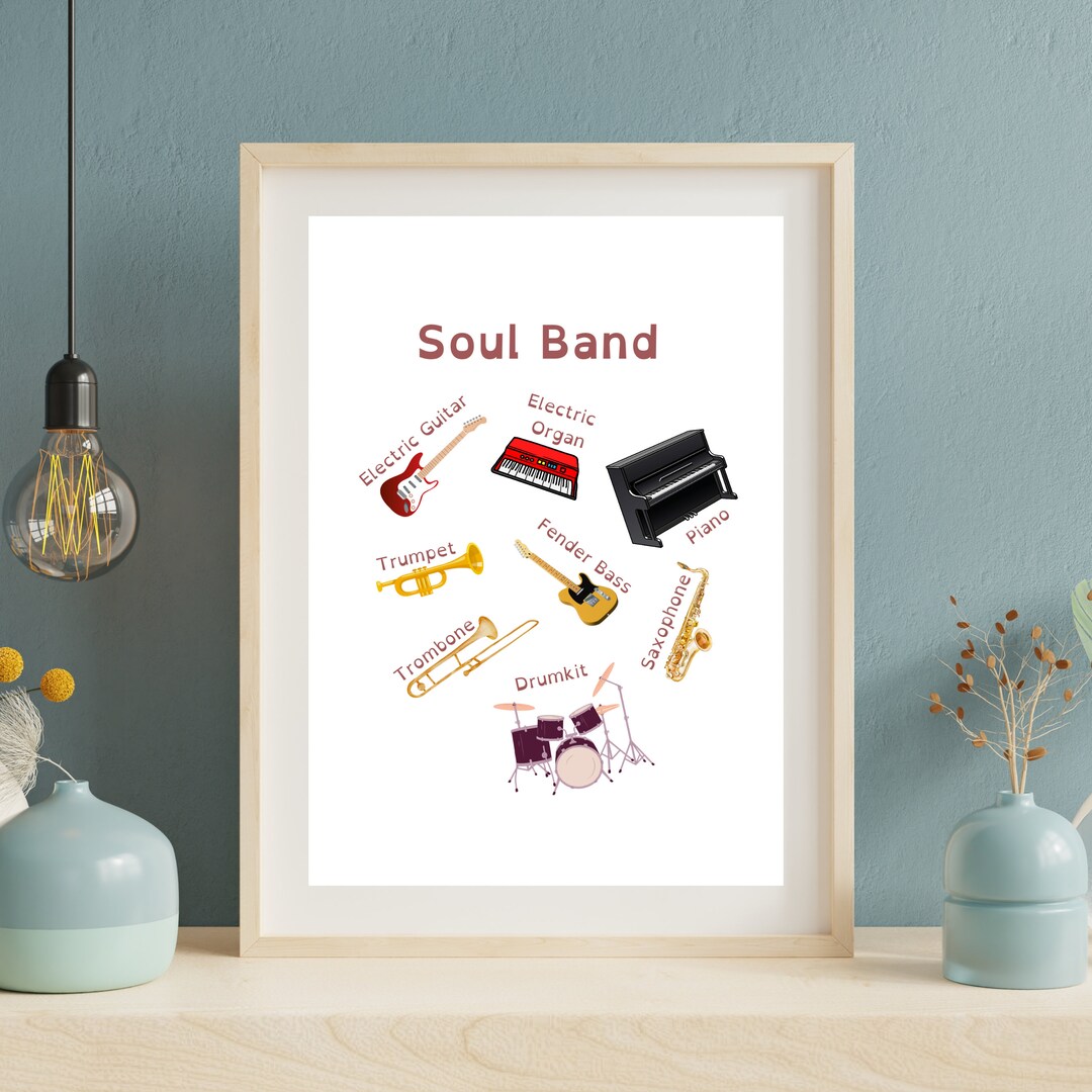 Soul Band Musical Instruments Poster: Dyslexia Friendly Font (PDF & PNG ...