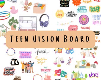 Kit per la creazione di vision board per adolescenti: elementi creativi per collage (download digitale)