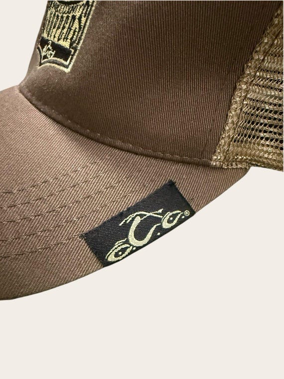 Orange County Choppers OCC Flame Trucker Hat Brown Mesh Snapback Y2K Biker Cap View 4