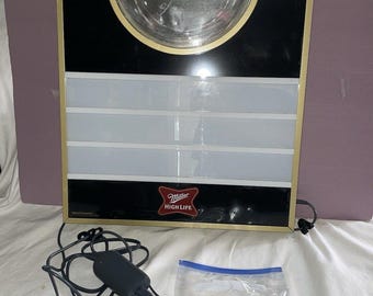24" X 18" Miller High Life The Champagne Of Beers Lighted Sign W/ Letters(Rare) and 3D Round Accent on top