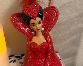 Vintage Valentinsgruß Herzkönigin Barbie Stil Bonbonhalter Vase Rote Feder Dez