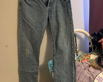 Levis 501 Jeans W31 L30 Button Fly Vintage Wash Straight Leg Classic Denim