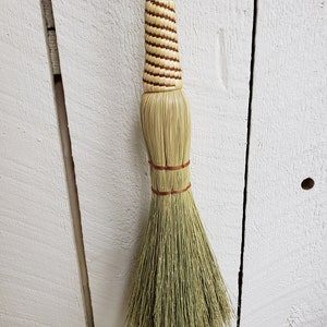 Hand-Tied Broom Corn Besom, Cabin Hearth Broom, Hardwood Handle image 2