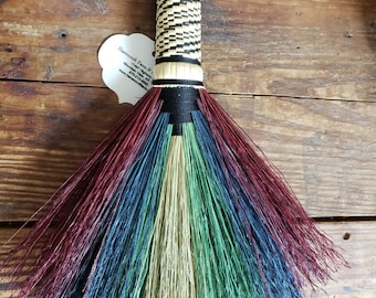 Ozark Broom, Havencroft Farm Hawktail Whisk Broom, Hand-Tied, Hand Dyed Natural Broomcorn, Functional Art Broom