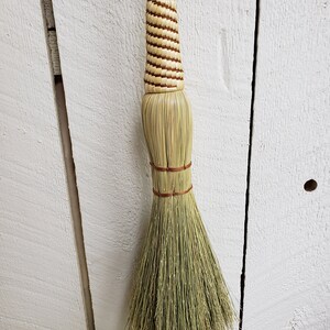 Hand-Tied Broom Corn Besom, Cabin Hearth Broom, Hardwood Handle image 6