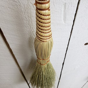 Hand-Tied Broom Corn Besom, Cabin Hearth Broom, Hardwood Handle image 4