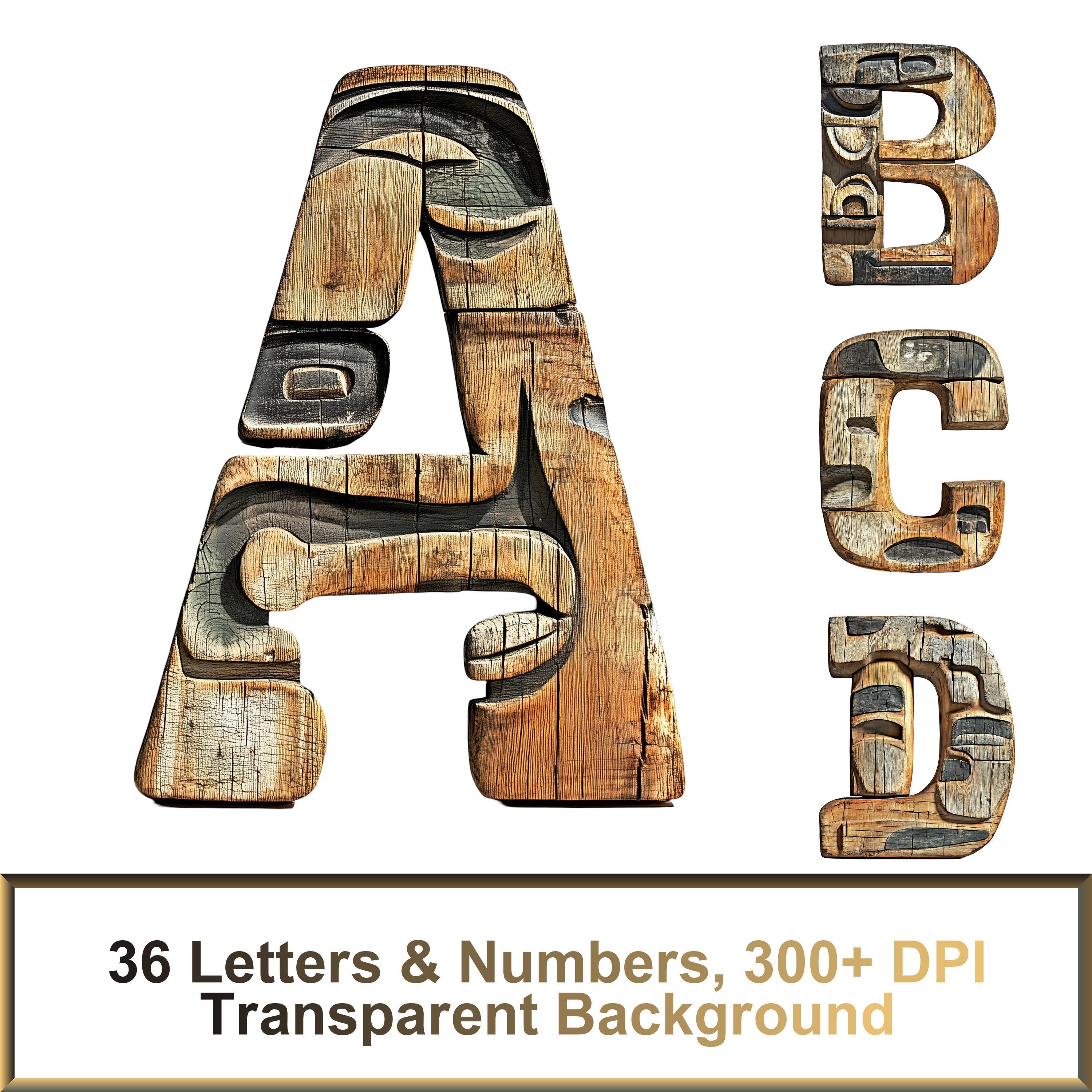 Haida Inspired Alphabet PNG – 36 Letters & Numbers | High-res ...