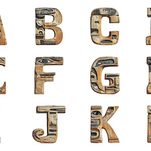 Haida Inspired Alphabet PNG – 36 Letters & Numbers | High-res ...