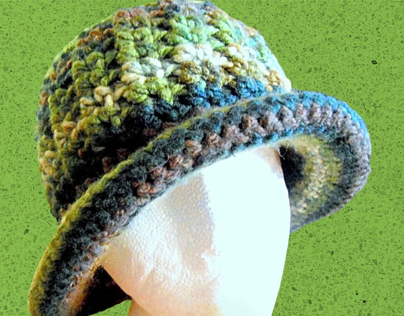 Bucket Hat. Crochet Pattern. Roll Brim. Awesome Texture. Chunky Weight. image 3