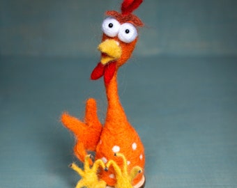 Funny chicken -Handmade Felt Decoration 1/1
