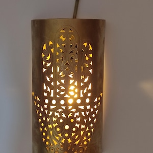 applique marocaine en laiton, lampe murale en bronze, applique argentée , lampe murale en cuivre, lampe murale rectangulaire,applique fleur