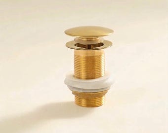 Handmade Unlacquered Brass Pop-Up Sink Drain