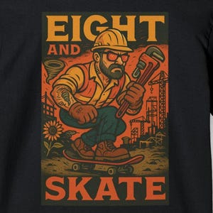 Camiseta de instalador de tuberías hecha por Eight and Skate Union