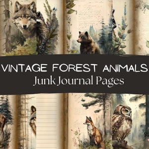 Vintage Forest Animals | Printable Journal Pages | Scrapbooking Pages | Junk Journal Pages | Scrapbooking | Euphemera | Junk Journals