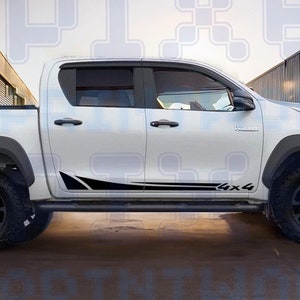 Pixel Printworks 4x4 Side Stripes Vinyl Decals for 2015-2023 Toyota Hilux – Rugged & Weatherproof