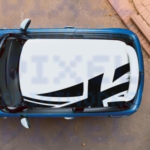 Pixel Printworks | Union Jack Roof Graphics Kit | Vinyl Decals | Suitable for Mini Cooper R56