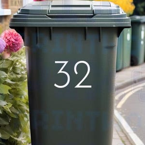 Personalised Wheelie Bin Sticker | Number Only Vinyl Decal | Pack of 1, 2, 3 or 4