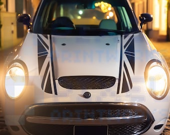 Mini Cooper用ユニオンジャックボンネットストライプデカール - Pixel 